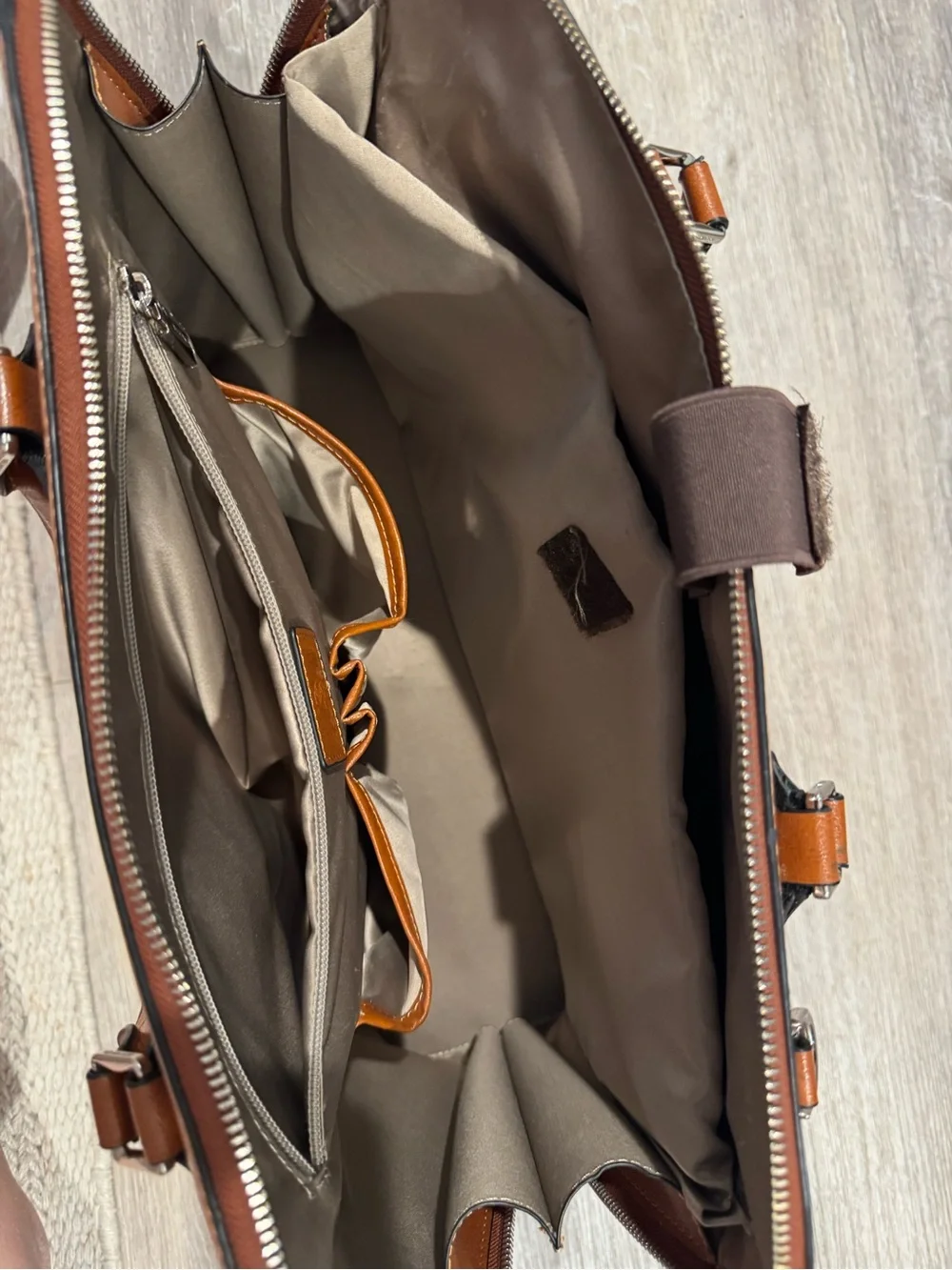 Bostanten brown leather ladies' laptop briefcase